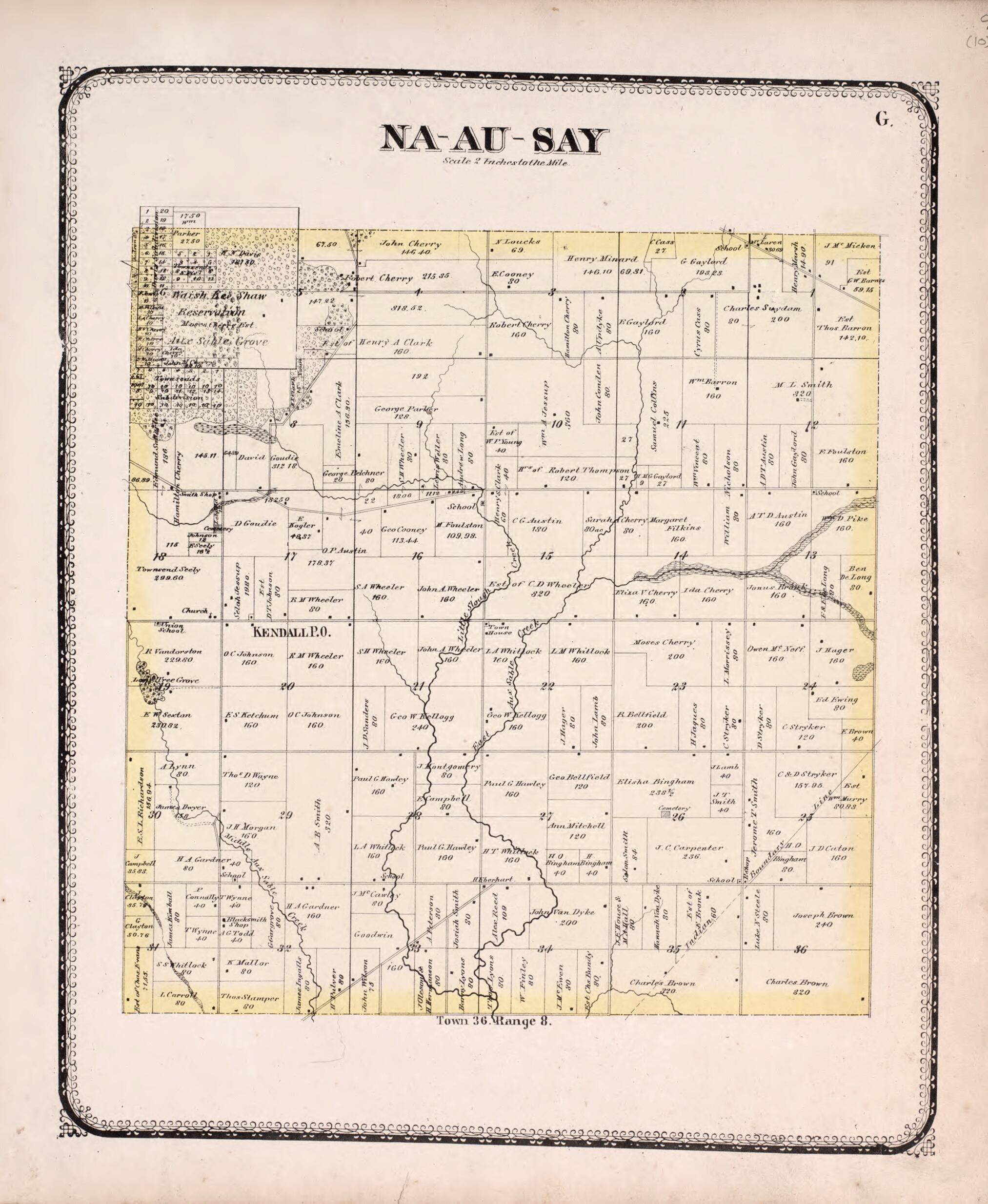 This old map of Na-Au-Say from State of Illinois Combined Town, County, State, National and General Atlas from 1870 was created by  Worley &amp; Bracher in 1870
