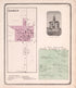 Lisbon; View of Court House, Yorkville; Practical Description of Lands from State of Illinois Combined Town, County, State, National and General Atlas 1870 by Relic Map Company