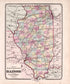 Official Railroad Map of Illinois from State of Illinois Combined Town, County, State, National and General Atlas 1870 by Relic Map Company
