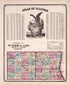 General Reference; Counties of McHenry and Lake from State of Illinois Combined Town, County, State, National and General Atlas 1870 by Relic Map Company