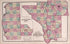 Hancock, Brown and Adams; Pike, Scott, Morgan, Greene, Jersey and Calhoun from State of Illinois Combined Town, County, State, National and General Atlas 1870 by Relic Map Company