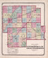 Effingham, Clay, Fayette & Marion from State of Illinois Combined Town, County, State, National and General Atlas 1870 by Relic Map Company