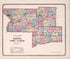 Madison, Bond and Clinton from State of Illinois Combined Town, County, State, National and General Atlas 1870 by Relic Map Company