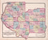 St. Clair, Monroe, Randolph, Perry & Washington from State of Illinois Combined Town, County, State, National and General Atlas 1870 by Relic Map Company