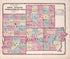 Wayne, Jefferson, Franklin, Hamilton and White from State of Illinois Combined Town, County, State, National and General Atlas 1870 by Relic Map Company