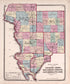 Jackson, Union, Williamson, Johnson, Alexander & Pulaski from State of Illinois Combined Town, County, State, National and General Atlas 1870 by Relic Map Company