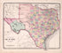 Texas from State of Illinois Combined Town, County, State, National and General Atlas 1870 by Relic Map Company