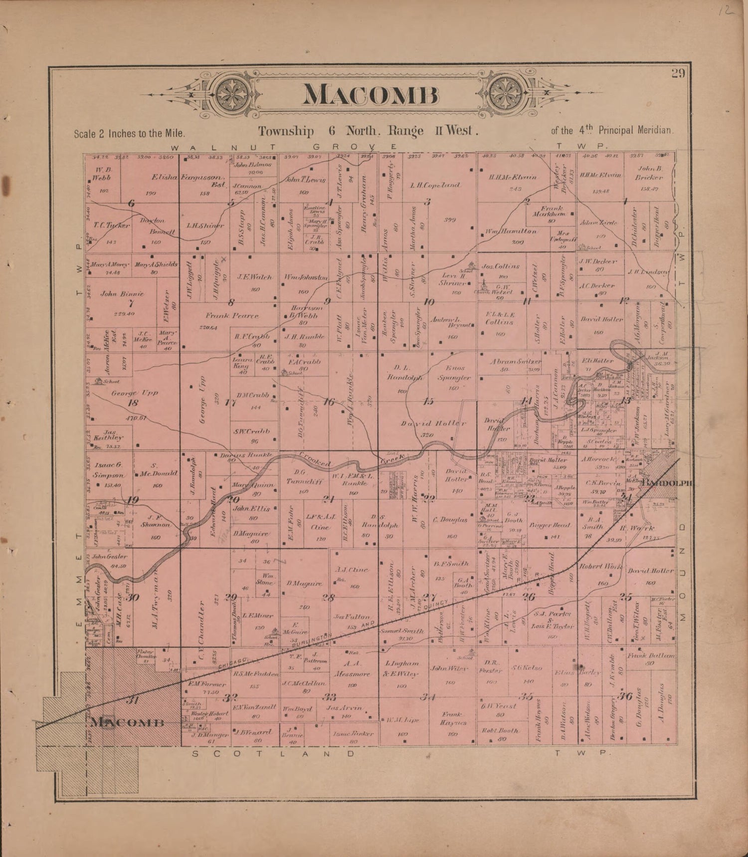 This old map of Macomb from Plat Book of McDonough County, Illinois from 1893 was created by  Occidental Publishing Company in 1893