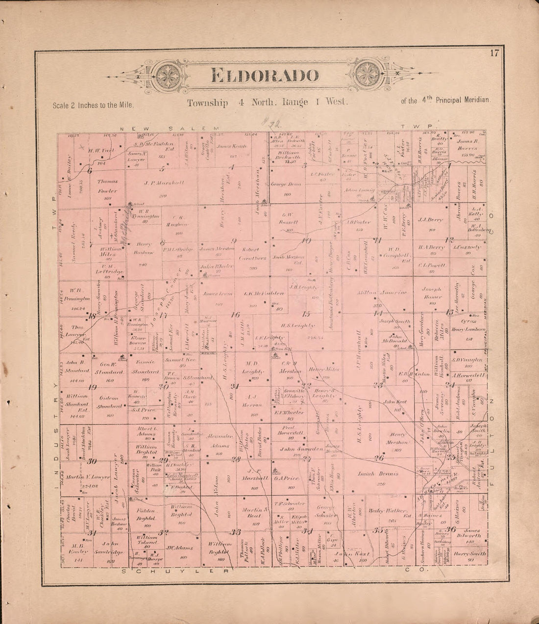 This old map of Eldorado from Plat Book of McDonough County, Illinois from 1893 was created by  Occidental Publishing Company in 1893