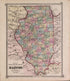 Official Railroad Map of Illinois from State of Illinois Combined Town, County, State, National and General Atlas 1870 by Relic Map Company