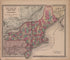 New England, New York and New Jersey from State of Illinois Combined Town, County, State, National and General Atlas 1870 by Relic Map Company