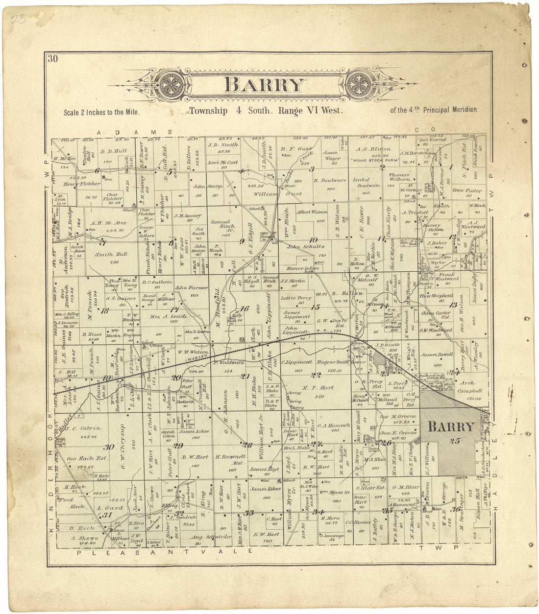 This old map of Barry from Standard Atlas of Pike County, Illinois from 1895 was created by  Geo. A. Ogle &amp; Co in 1895