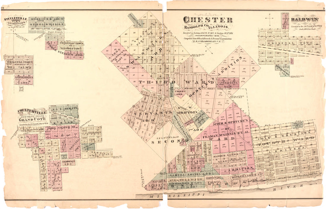 This old map of Chester Randolph Co. Illinois from Illustrated Historical Atlas of Randolph Co., Illinois from 1875 was created by  W.R. Brink &amp; Co in 1875