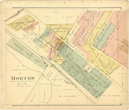 Morton from Plat Book of Tazewell County, Illinois 1891 by Relic Map Company