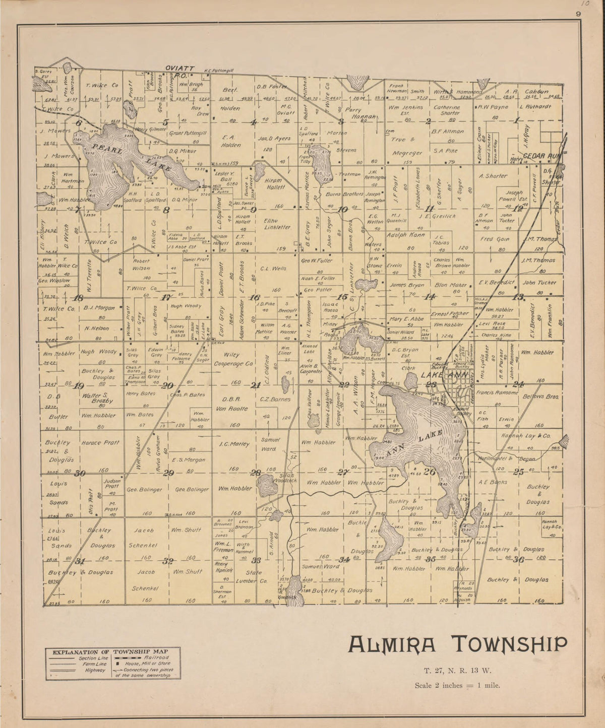 Almira from Atlas, Benzie Co., Michigan 1901 by Relic Map Company