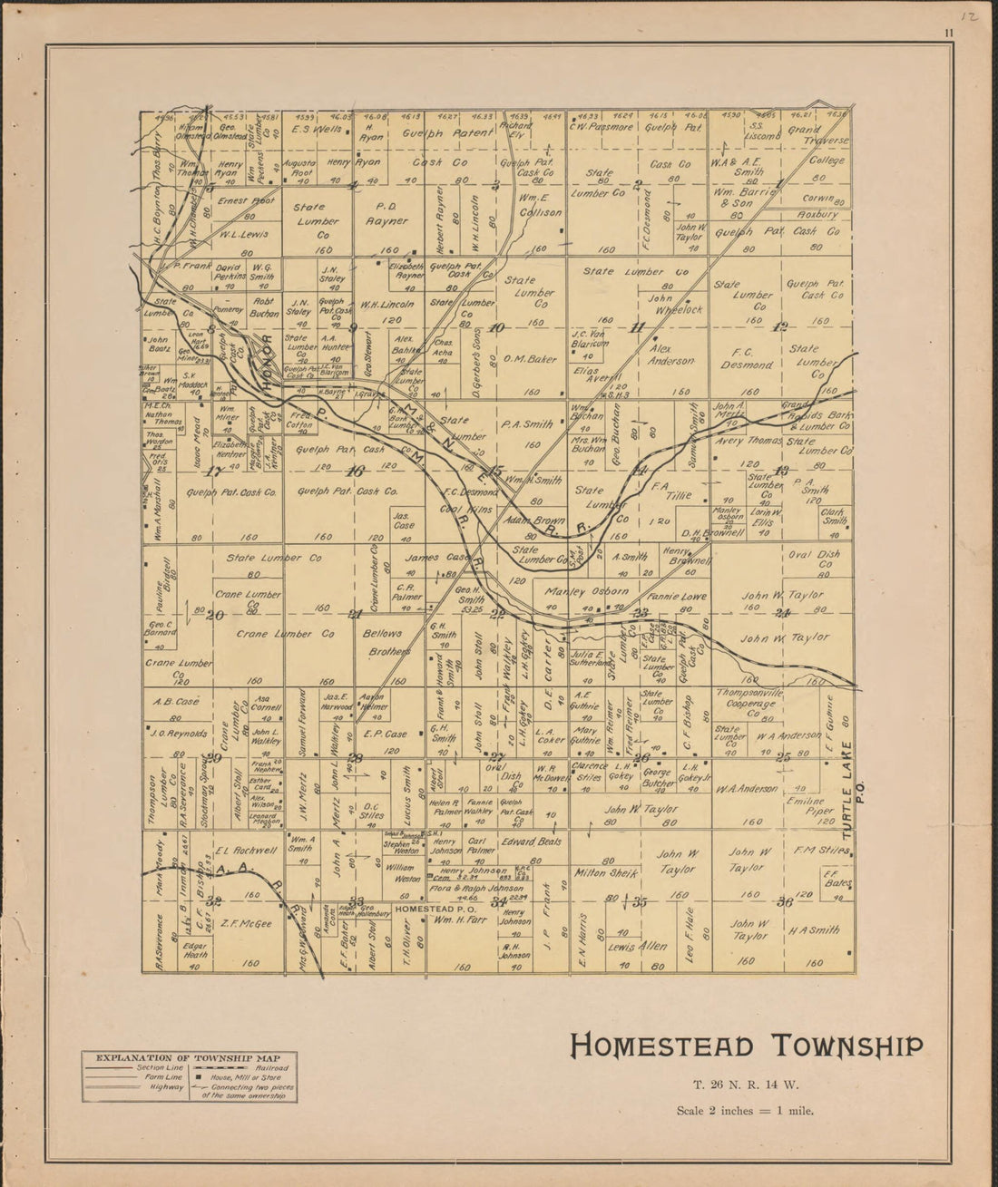 This old map of Homestead from Atlas, Benzie Co., Michigan from 1901 from 1901 was created by Charles E. (Charles Edward) Ferris in 1901