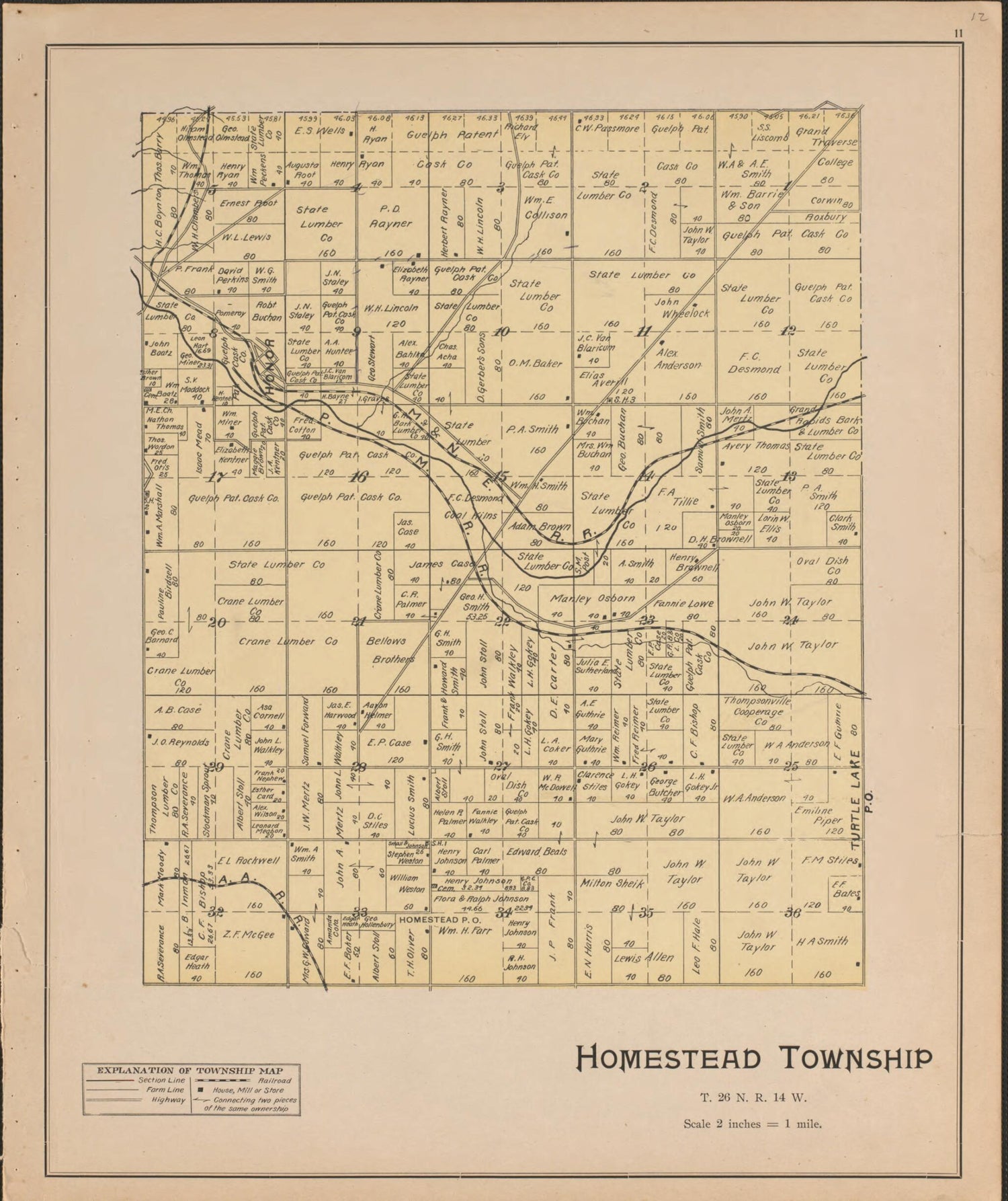 This old map of Homestead from Atlas, Benzie Co., Michigan from 1901 from 1901 was created by Charles E. (Charles Edward) Ferris in 1901