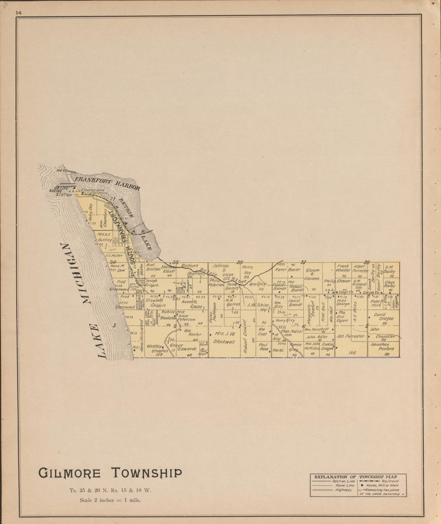 This old map of Gilmore from Atlas, Benzie Co., Michigan from 1901 from 1901 was created by Charles E. (Charles Edward) Ferris in 1901