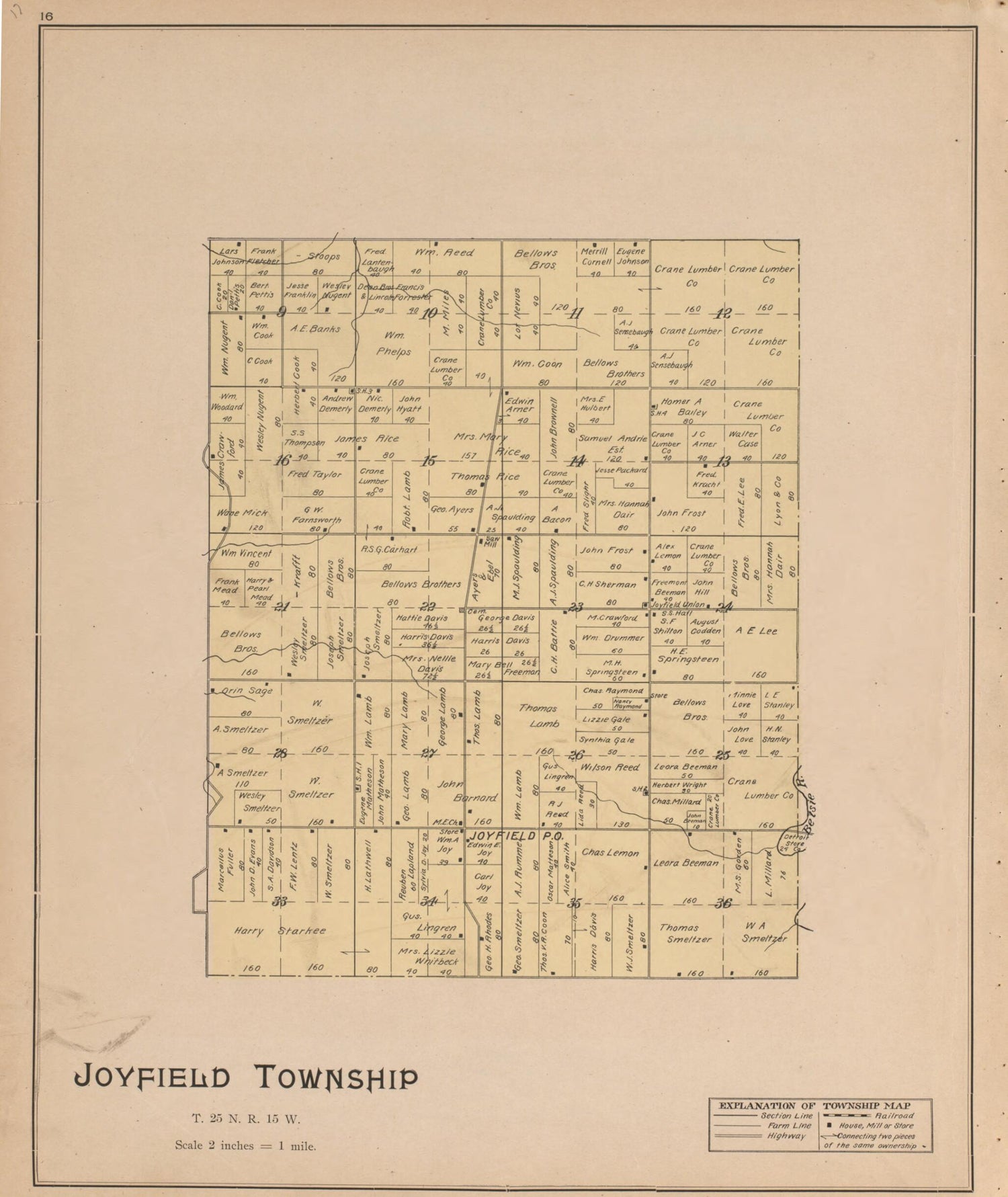 This old map of Joyfield from Atlas, Benzie Co., Michigan from 1901 from 1901 was created by Charles E. (Charles Edward) Ferris in 1901