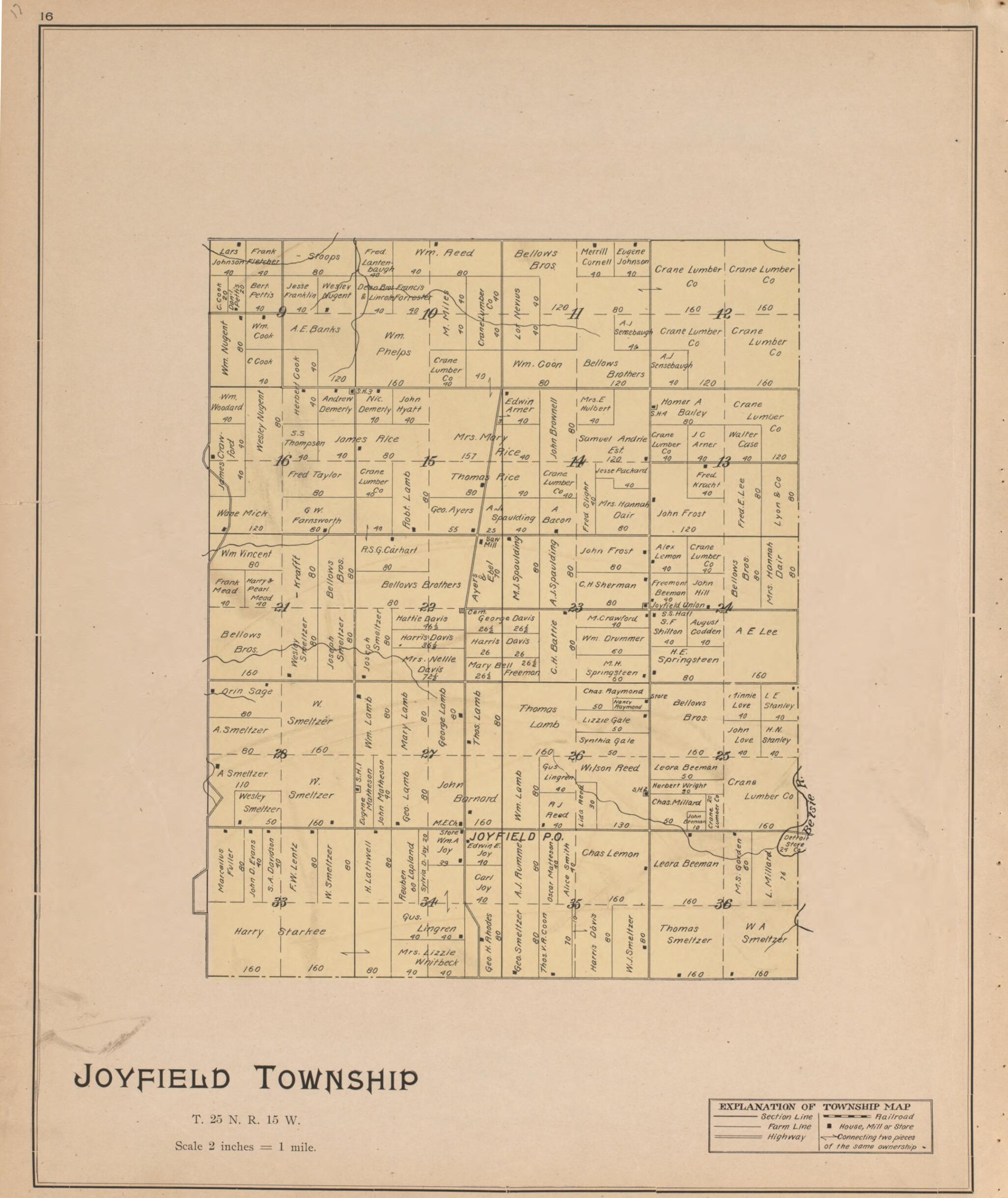 This old map of Joyfield from Atlas, Benzie Co., Michigan from 1901 from 1901 was created by Charles E. (Charles Edward) Ferris in 1901