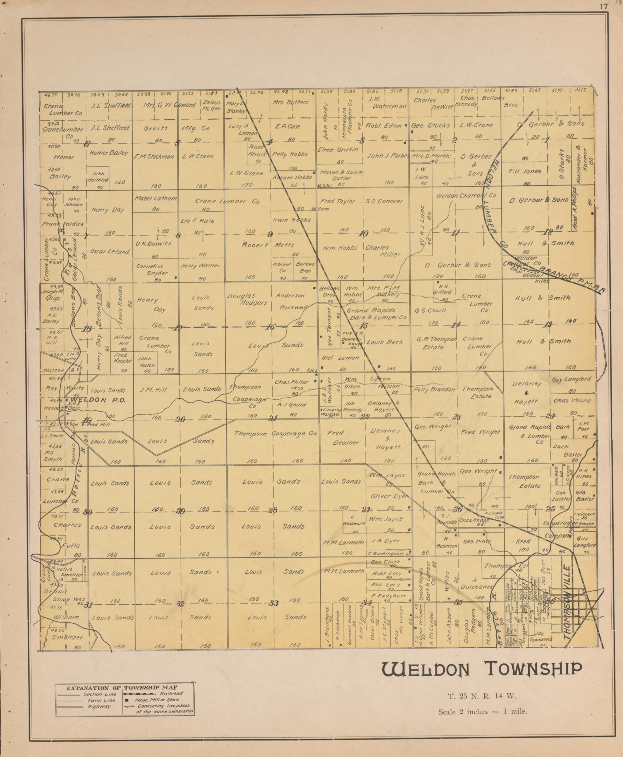 This old map of Weldon from Atlas, Benzie Co., Michigan from 1901 from 1901 was created by Charles E. (Charles Edward) Ferris in 1901