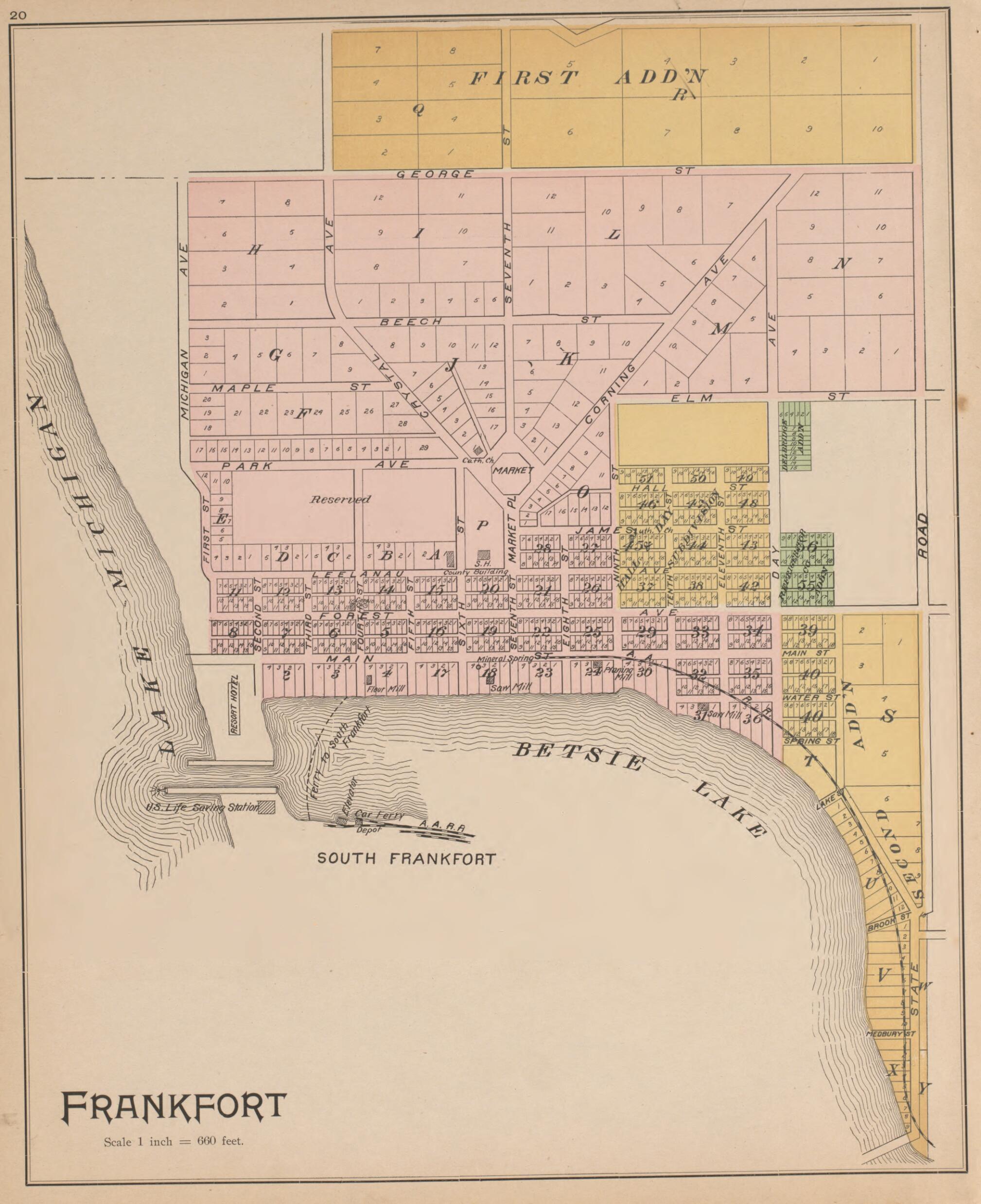 This old map of Frankfort from Atlas, Benzie Co., Michigan from 1901 from 1901 was created by Charles E. (Charles Edward) Ferris in 1901