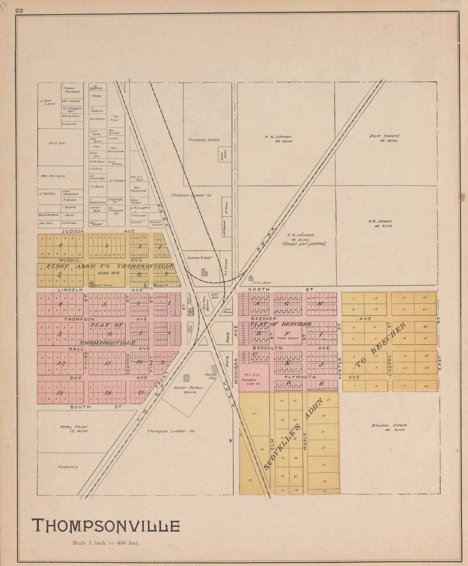 This old map of Thompsonville from Atlas, Benzie Co., Michigan from 1901 from 1901 was created by Charles E. (Charles Edward) Ferris in 1901