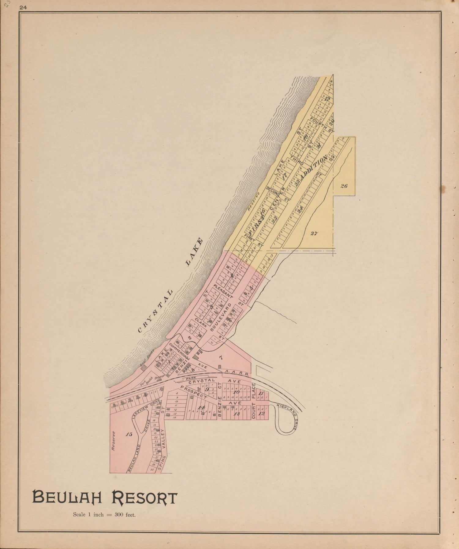 This old map of Beulah Resort from Atlas, Benzie Co., Michigan from 1901 from 1901 was created by Charles E. (Charles Edward) Ferris in 1901