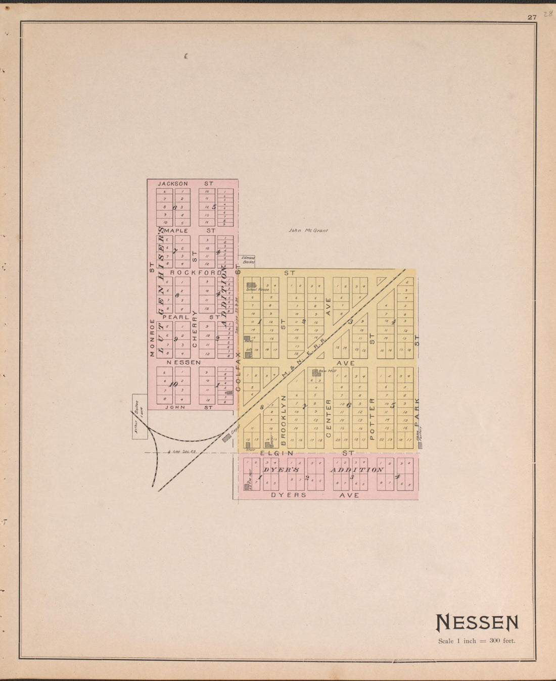 This old map of Nessen from Atlas, Benzie Co., Michigan from 1901 from 1901 was created by Charles E. (Charles Edward) Ferris in 1901