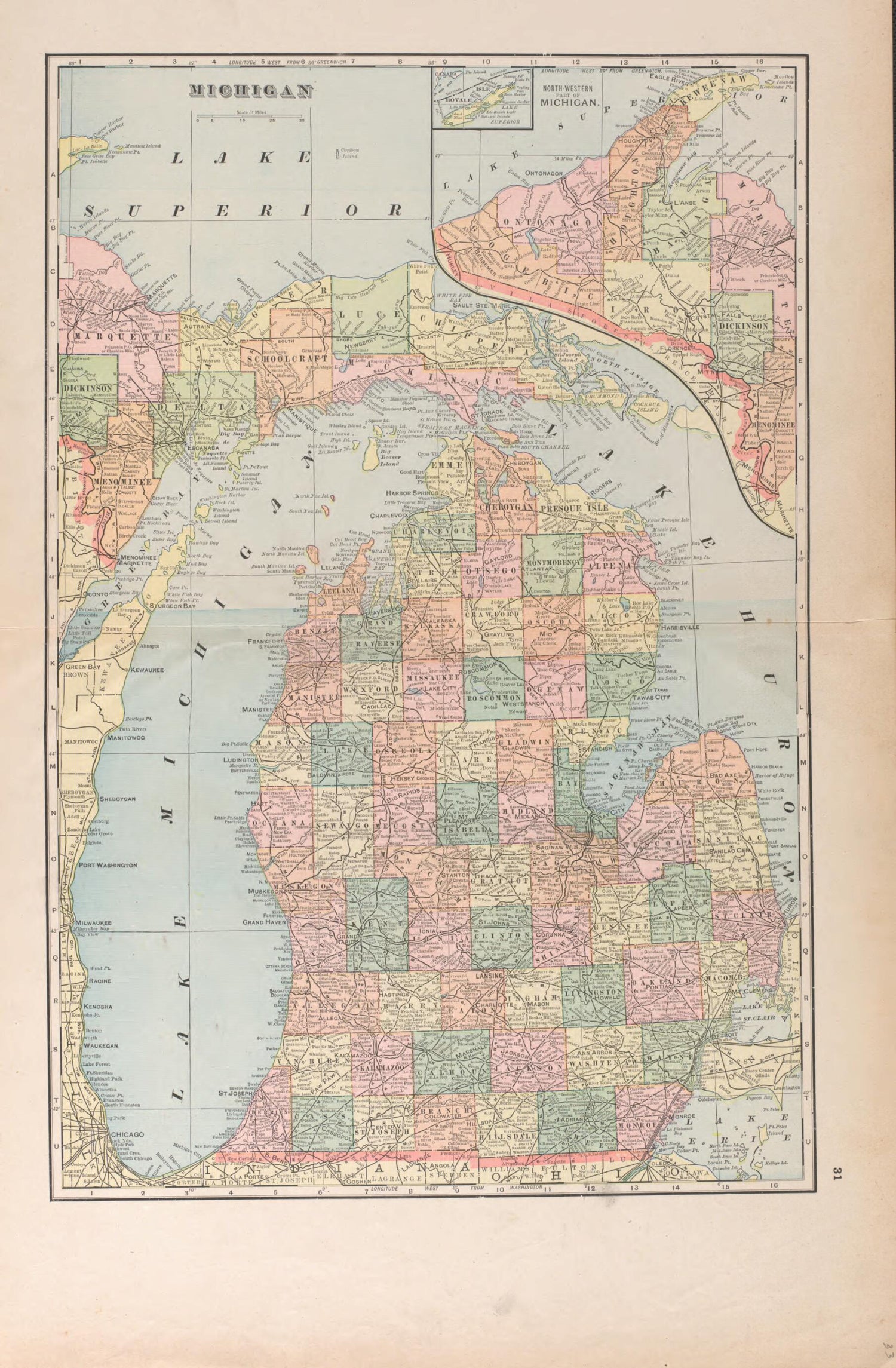 This old map of Michigan from Atlas, Benzie Co., Michigan from 1901 from 1901 was created by Charles E. (Charles Edward) Ferris in 1901