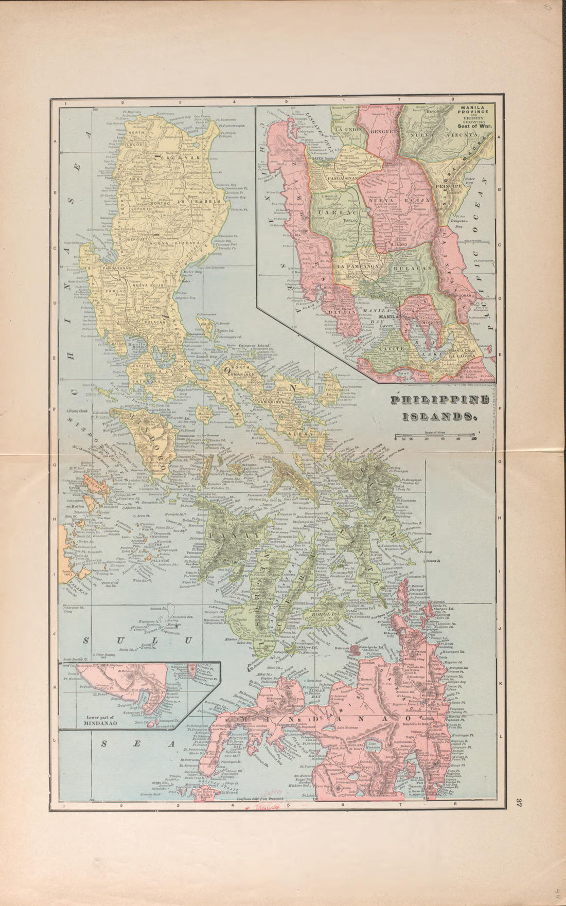 This old map of Philippine Islands from Atlas, Benzie Co., Michigan from 1901 from 1901 was created by Charles E. (Charles Edward) Ferris in 1901