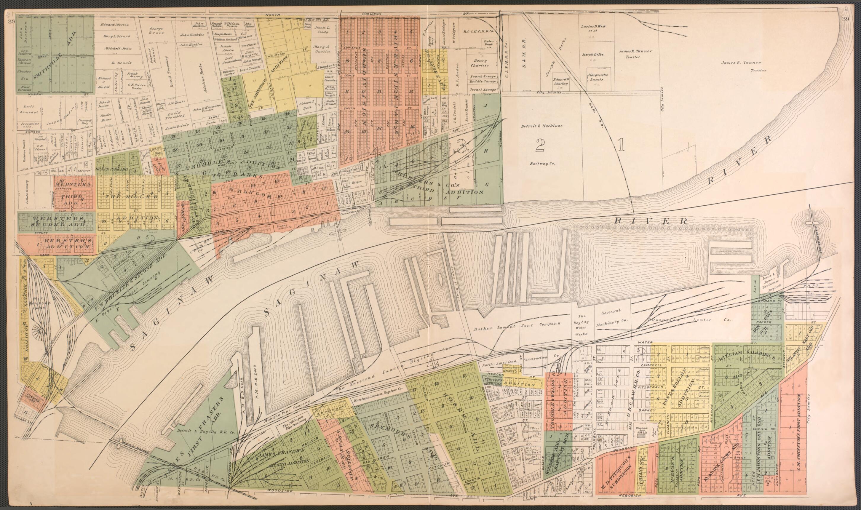 This old map of Bay City - 1 from Atlas of Bay County, Michigan from 1916 was created by  Standard Map Company in 1916