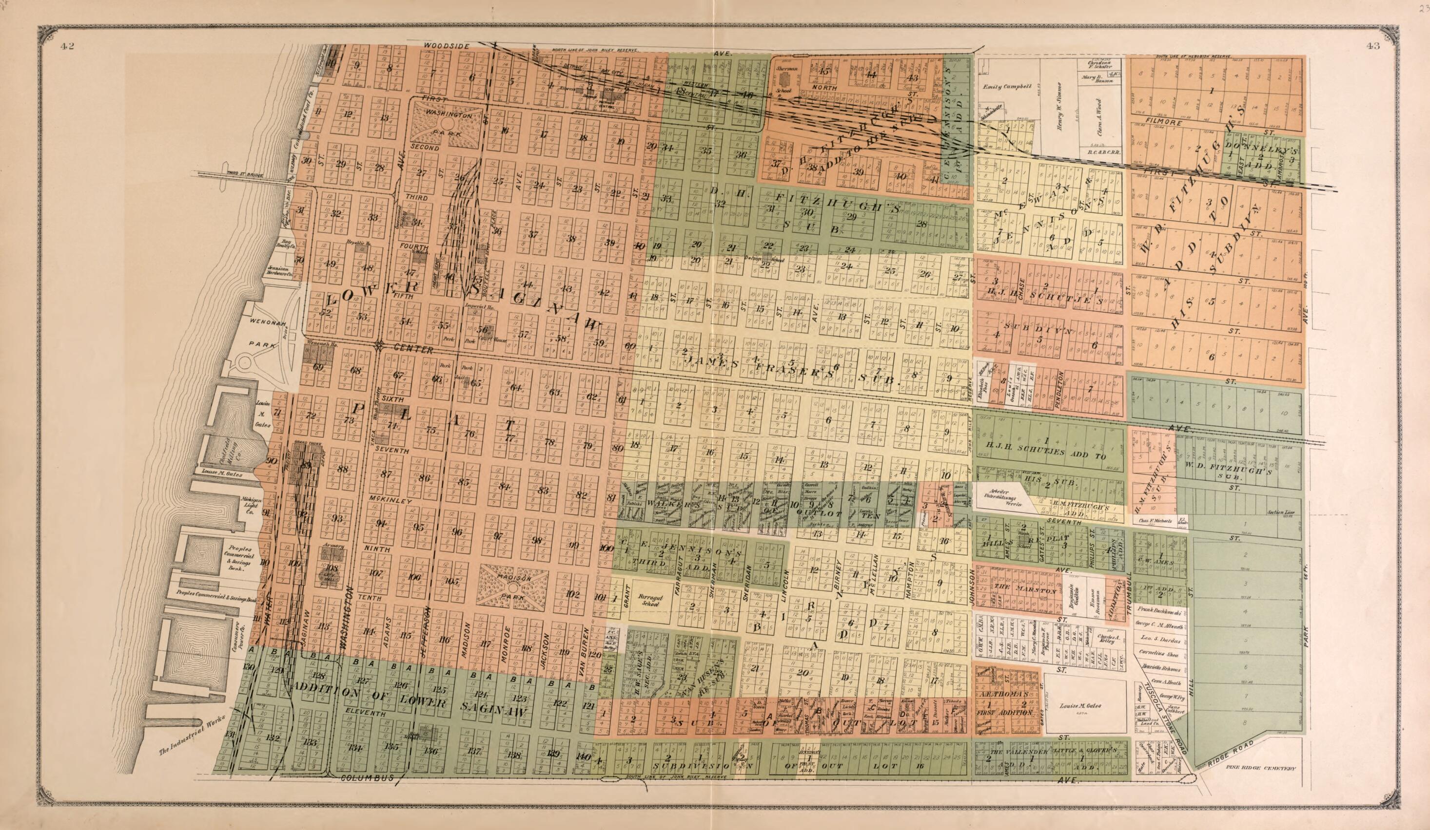 This old map of Bay City - 2 from Atlas of Bay County, Michigan from 1916 was created by  Standard Map Company in 1916