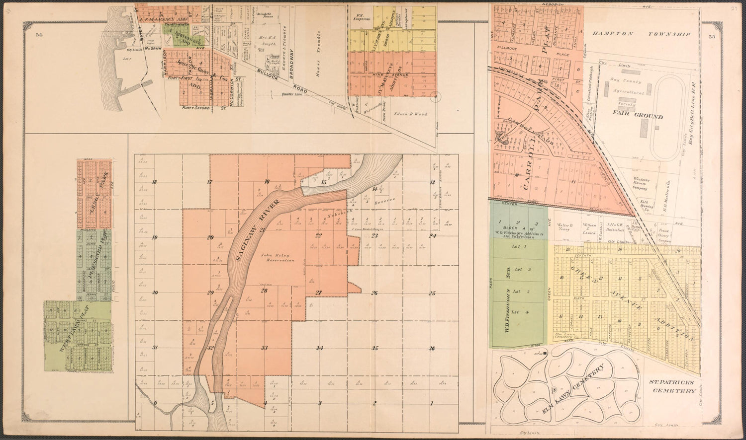 This old map of Bay City - 5 from Atlas of Bay County, Michigan from 1916 was created by  Standard Map Company in 1916