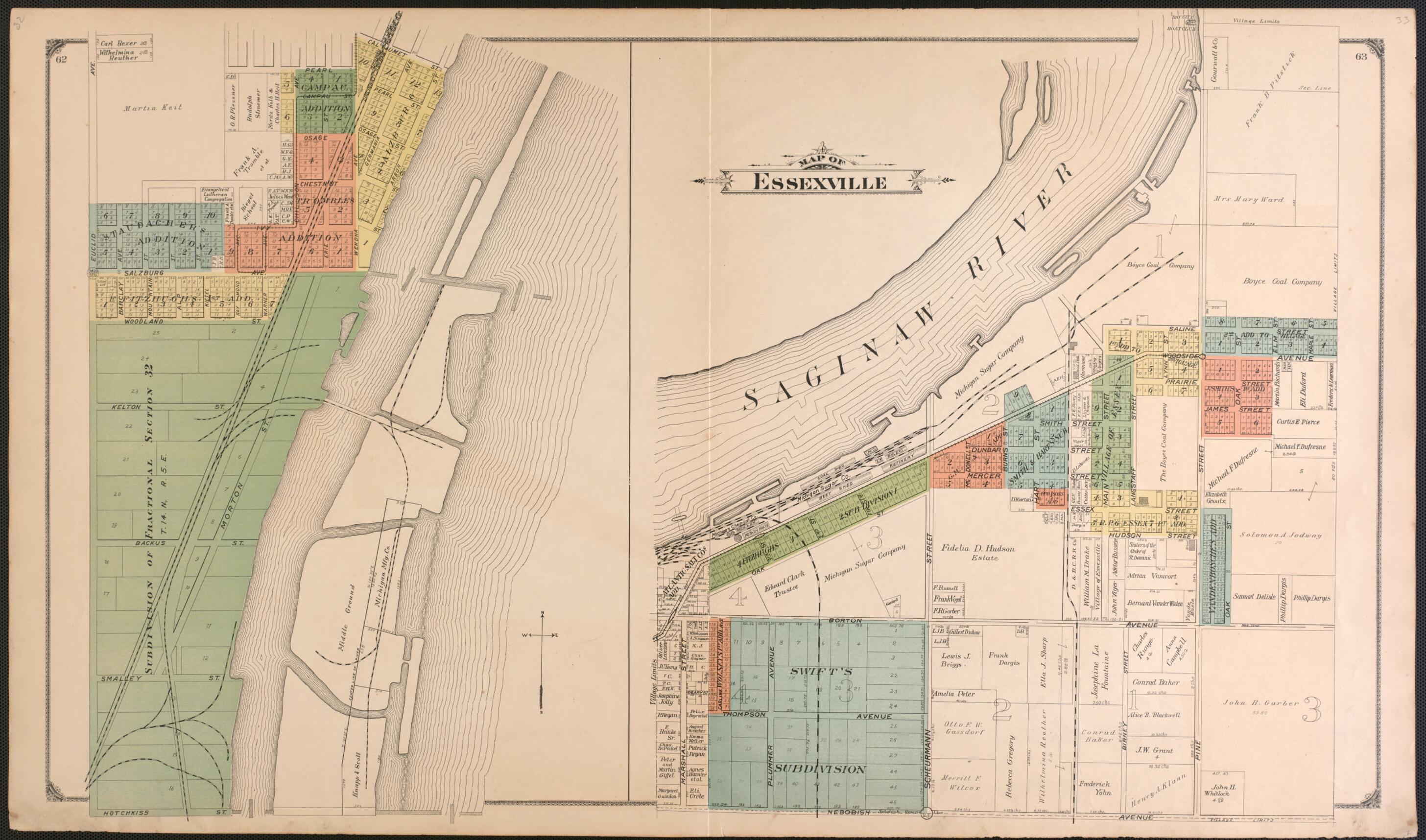 This old map of Essexville from Atlas of Bay County, Michigan from 1916 was created by  Standard Map Company in 1916