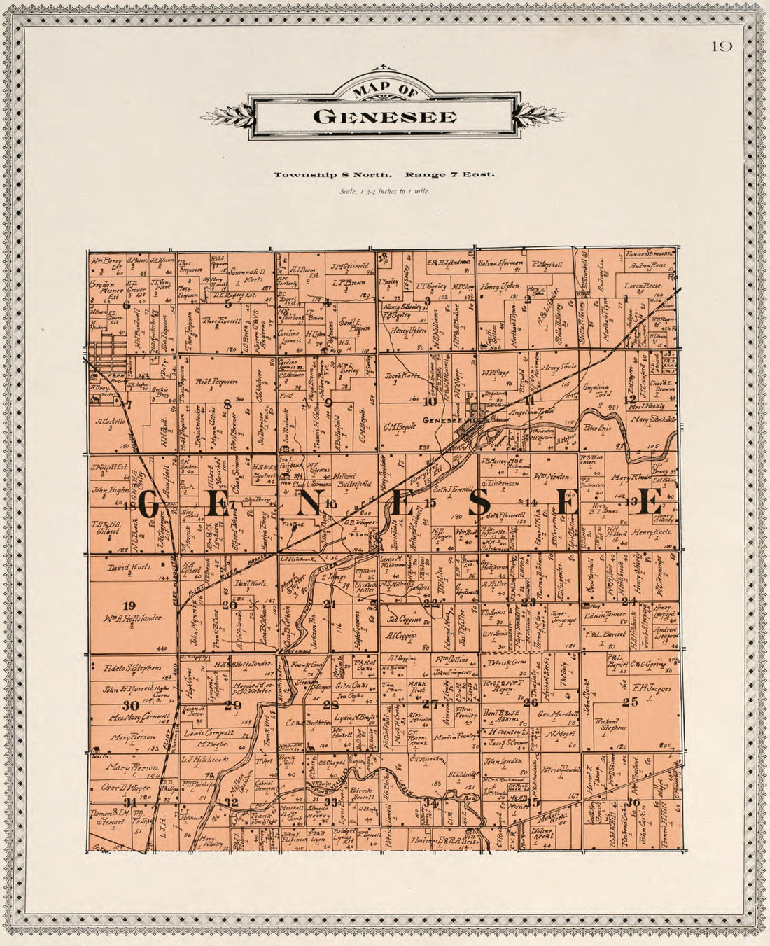 This old map of Map of Genesse from Atlas of Genesee County, Michigan from 1899 was created by Homer A. Day in 1899