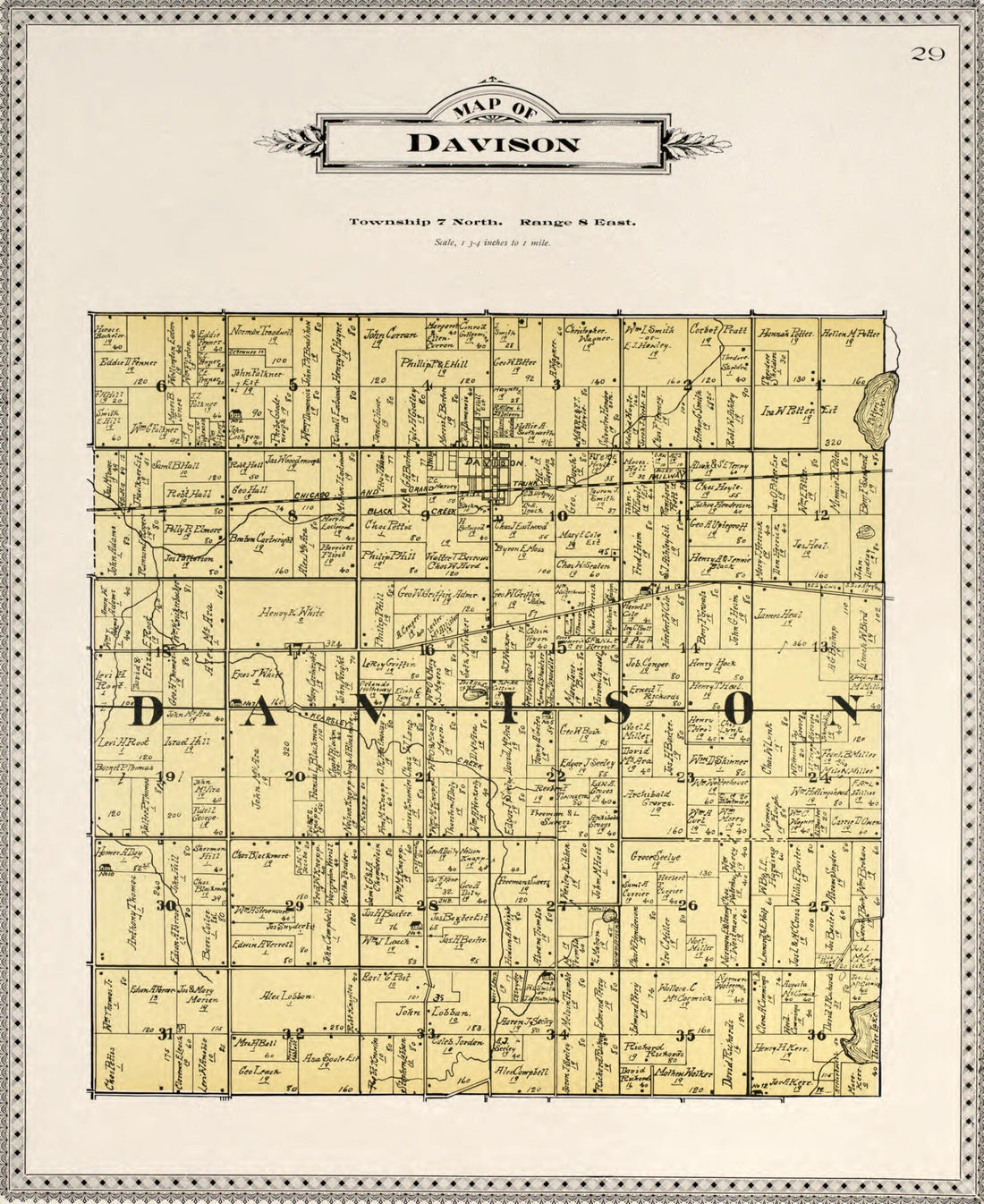 This old map of Map of Davison from Atlas of Genesee County, Michigan from 1899 was created by Homer A. Day in 1899