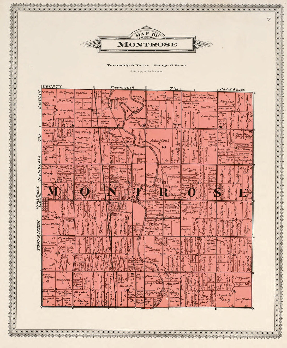 This old map of Map of Montrose from Atlas of Genesee County, Michigan from 1899 was created by Homer A. Day in 1899