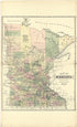 Map of Minnesota from Atlas of Genesee County, Michigan 1889 by Relic Map Company