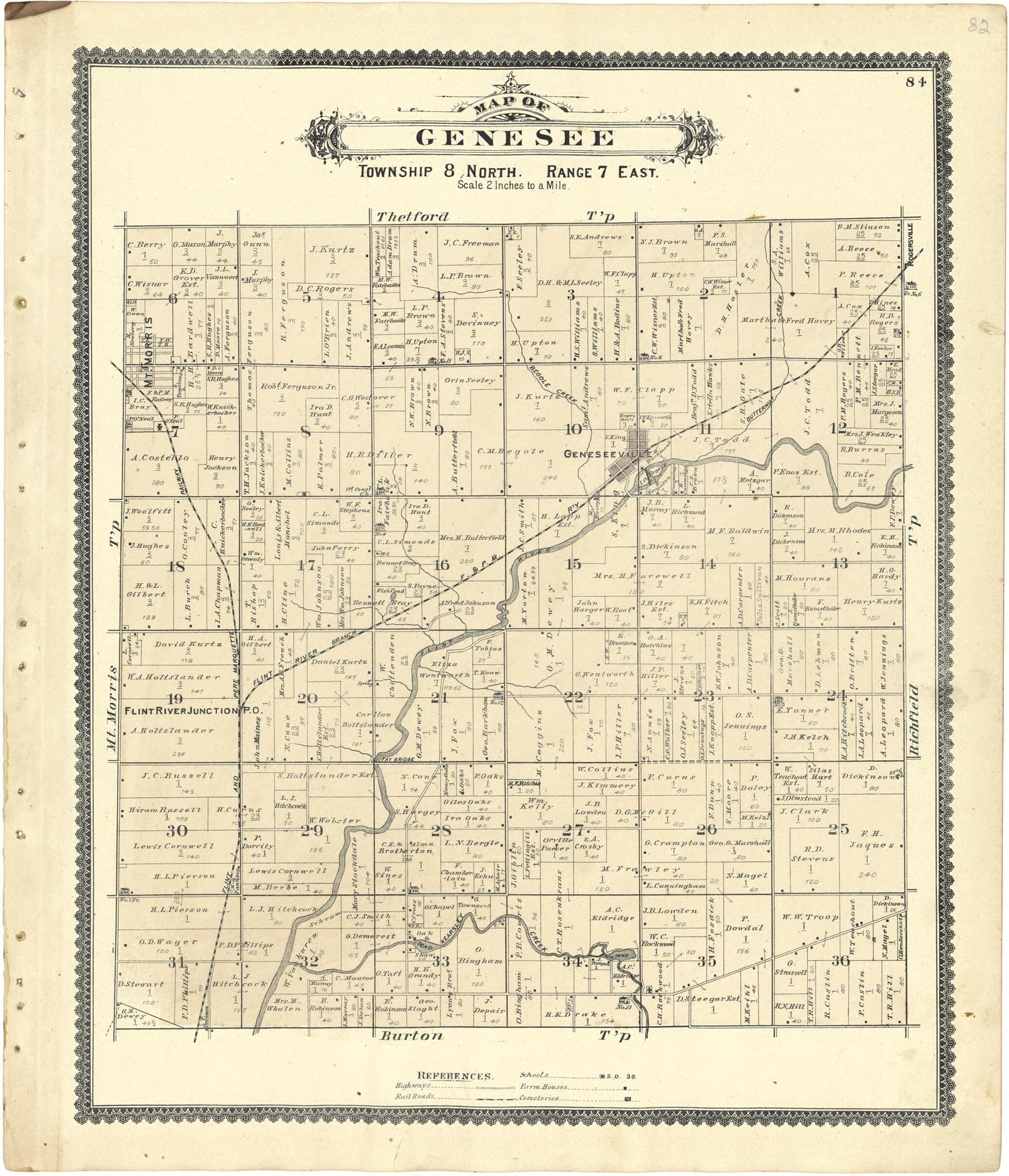 This old map of Map of Genesee from Atlas of Genesee County, Michigan from 1889 was created by W. (William) Wangersheim in 1889