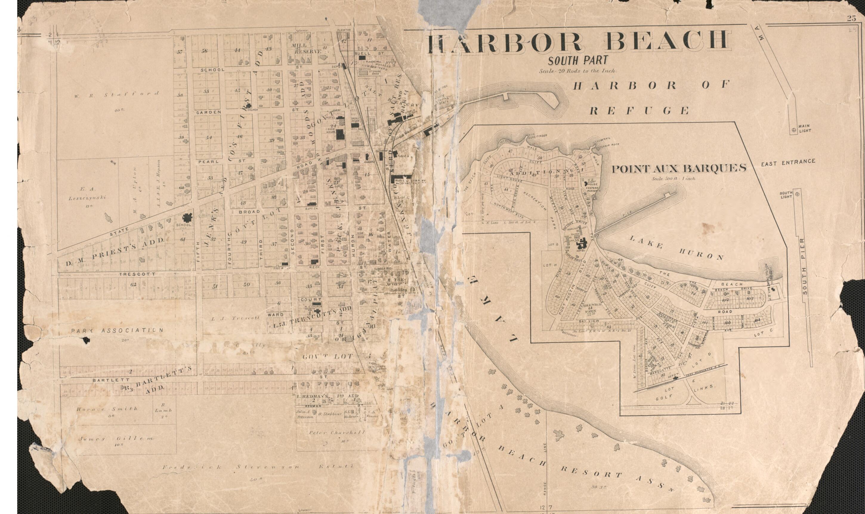 This old map of Harbor Beach--South Part from Plat Book of Huron County, Michigan from 1904 was created by E. B. (Ernest B.) Foote in 1904