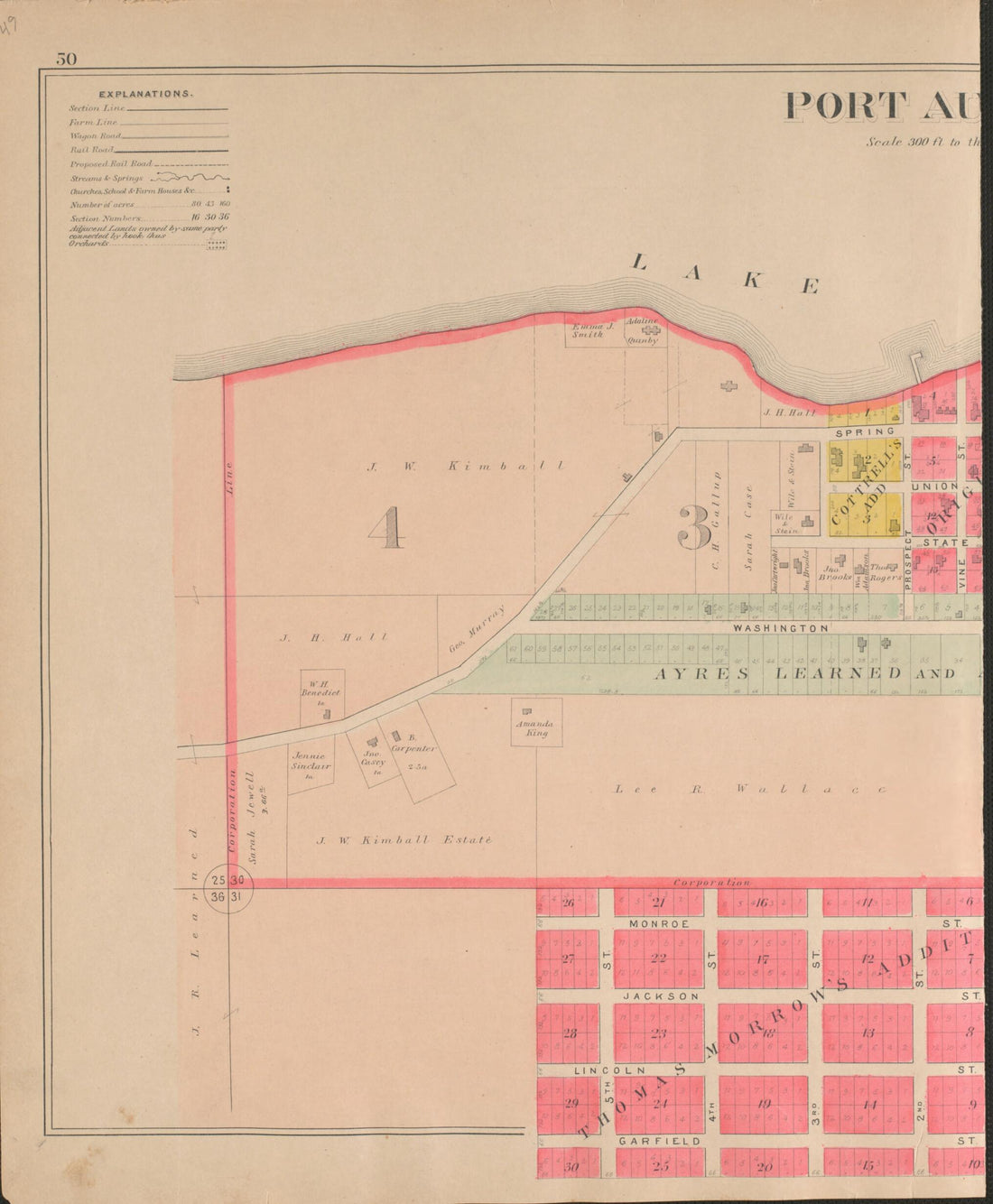 This old map of Port Austin-First Part from Plat Book of Huron County, Michigan from 1904 was created by E. B. (Ernest B.) Foote in 1904