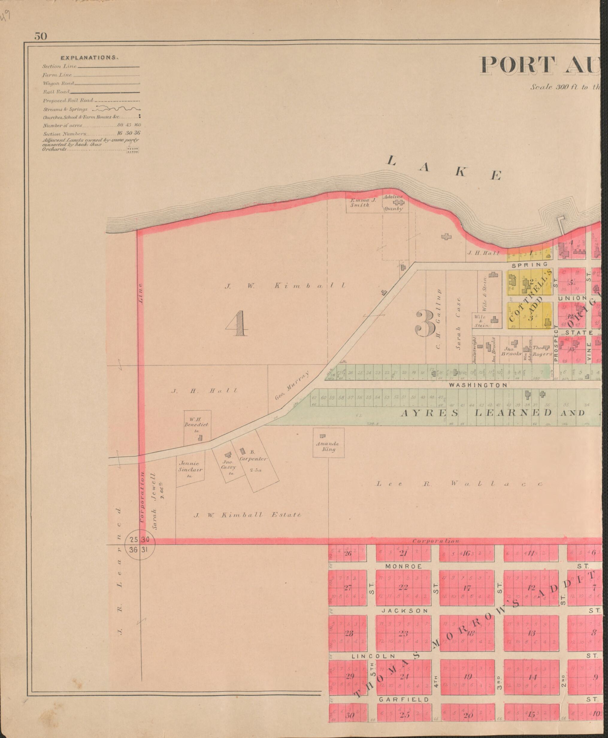 This old map of Port Austin-First Part from Plat Book of Huron County, Michigan from 1904 was created by E. B. (Ernest B.) Foote in 1904