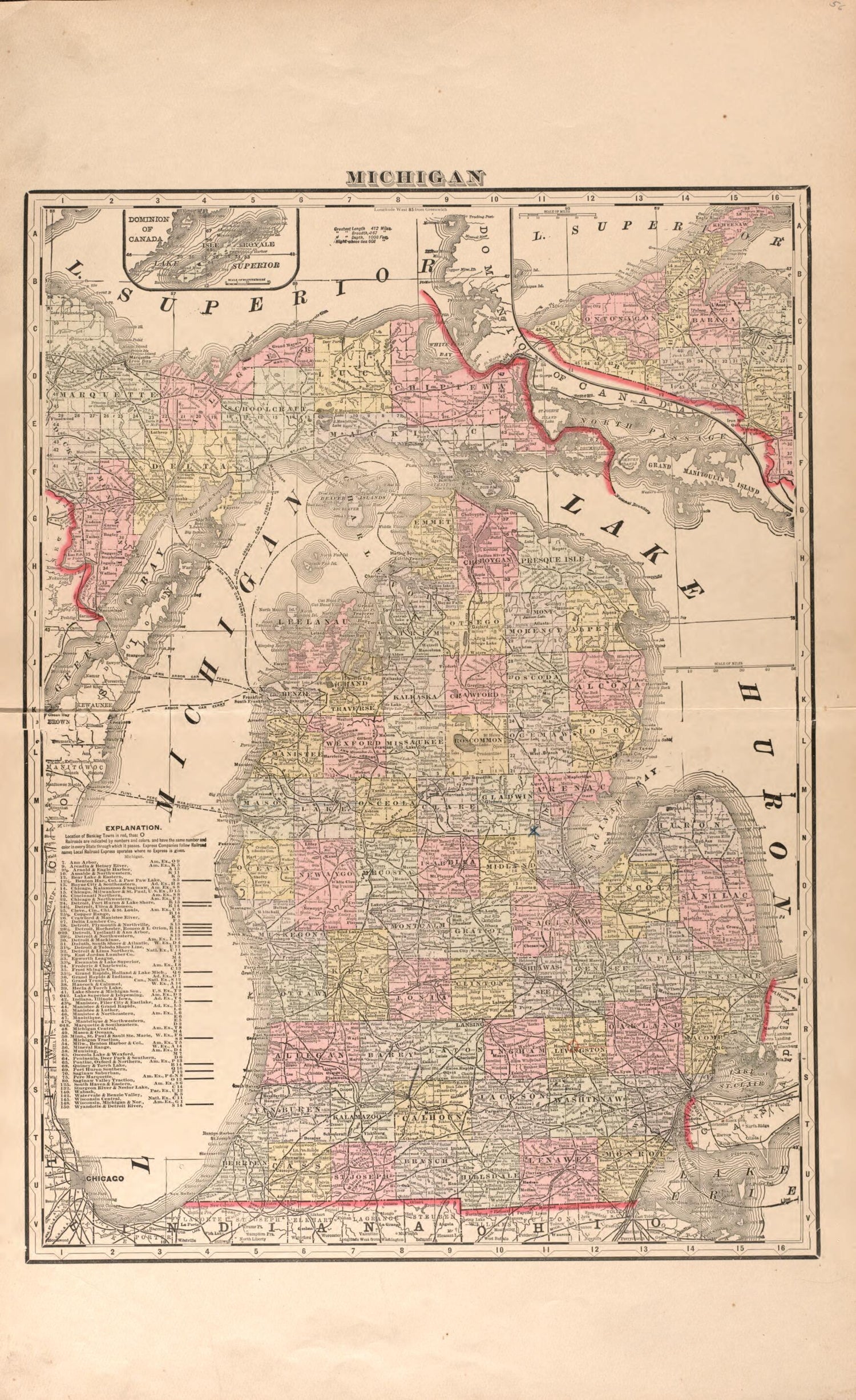 This old map of Michigan from Plat Book of Huron County, Michigan from 1904 was created by E. B. (Ernest B.) Foote in 1904