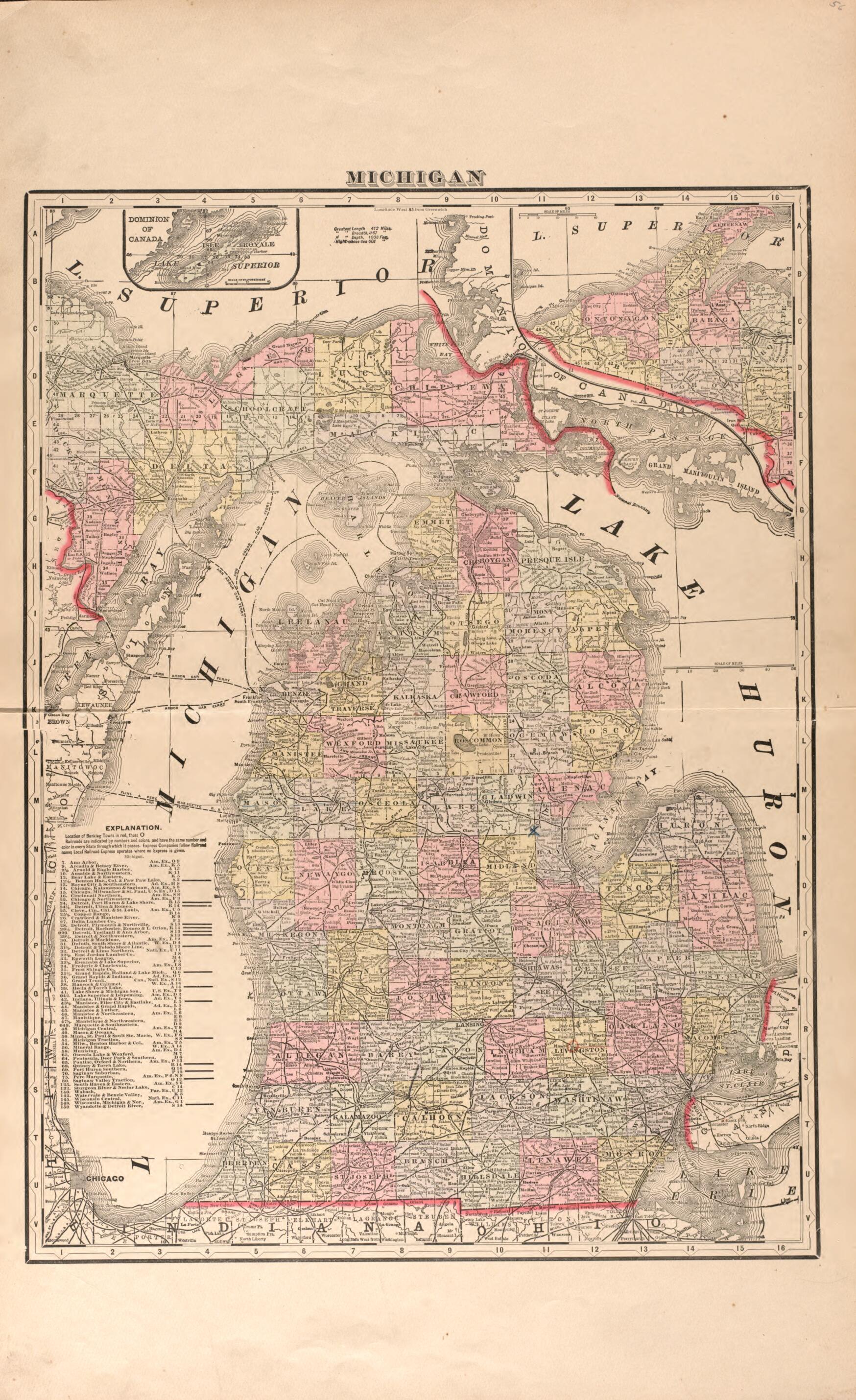 This old map of Michigan from Plat Book of Huron County, Michigan from 1904 was created by E. B. (Ernest B.) Foote in 1904