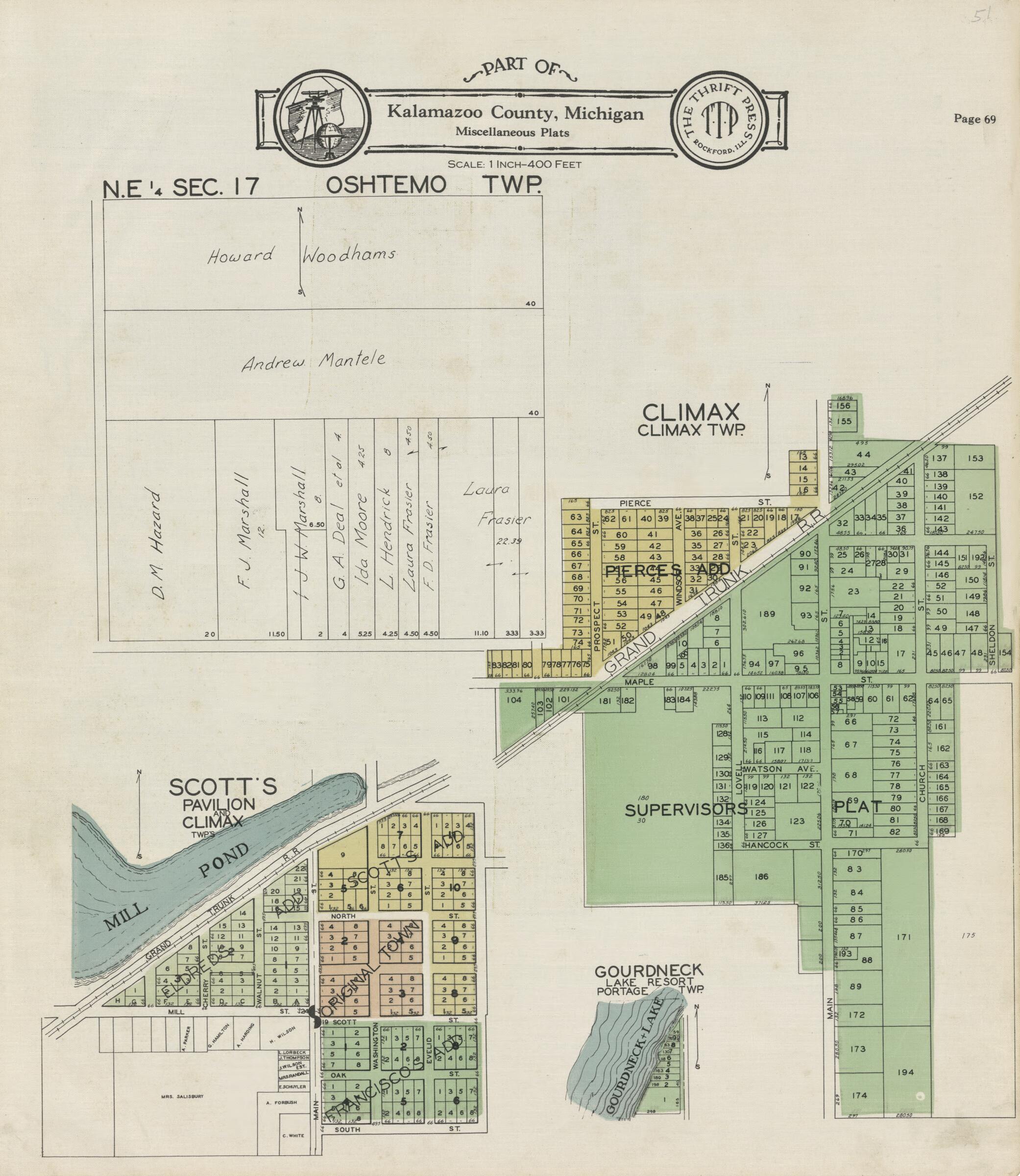 This old map of Part of Kalamazoo County; Oshetemo, Climax, Scott&