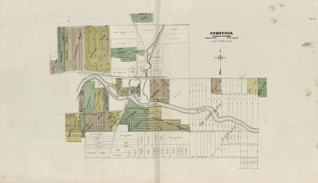 This old map of Comstock Township from Atlas and Plat Book, Kalamazoo County, Michigan from 1928 was created by Ill.) Thrift Press (Rockford in 1928