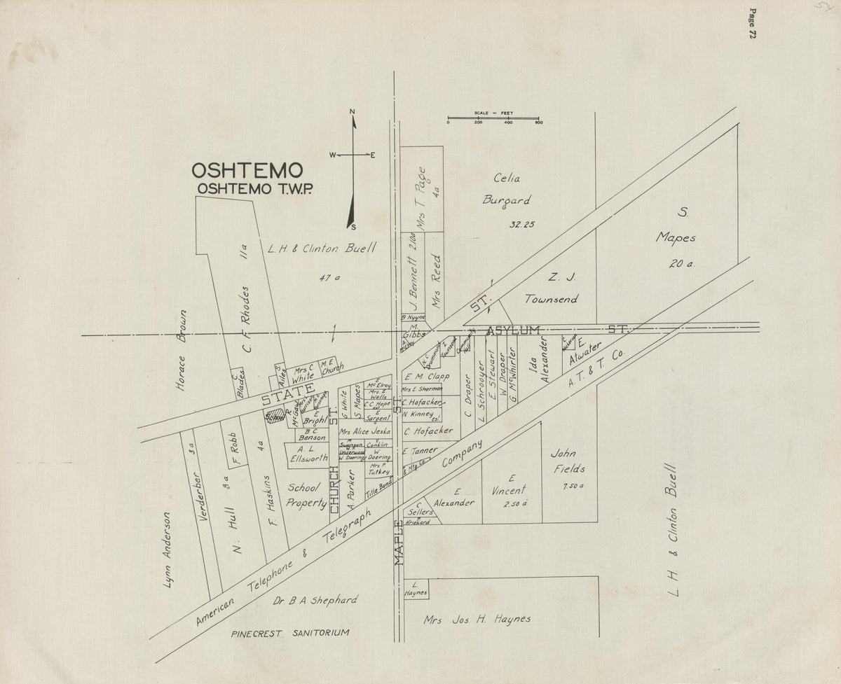 Oshtemo Township from Atlas and Plat Book, Kalamazoo County, Michigan 1928 by Relic Map Company