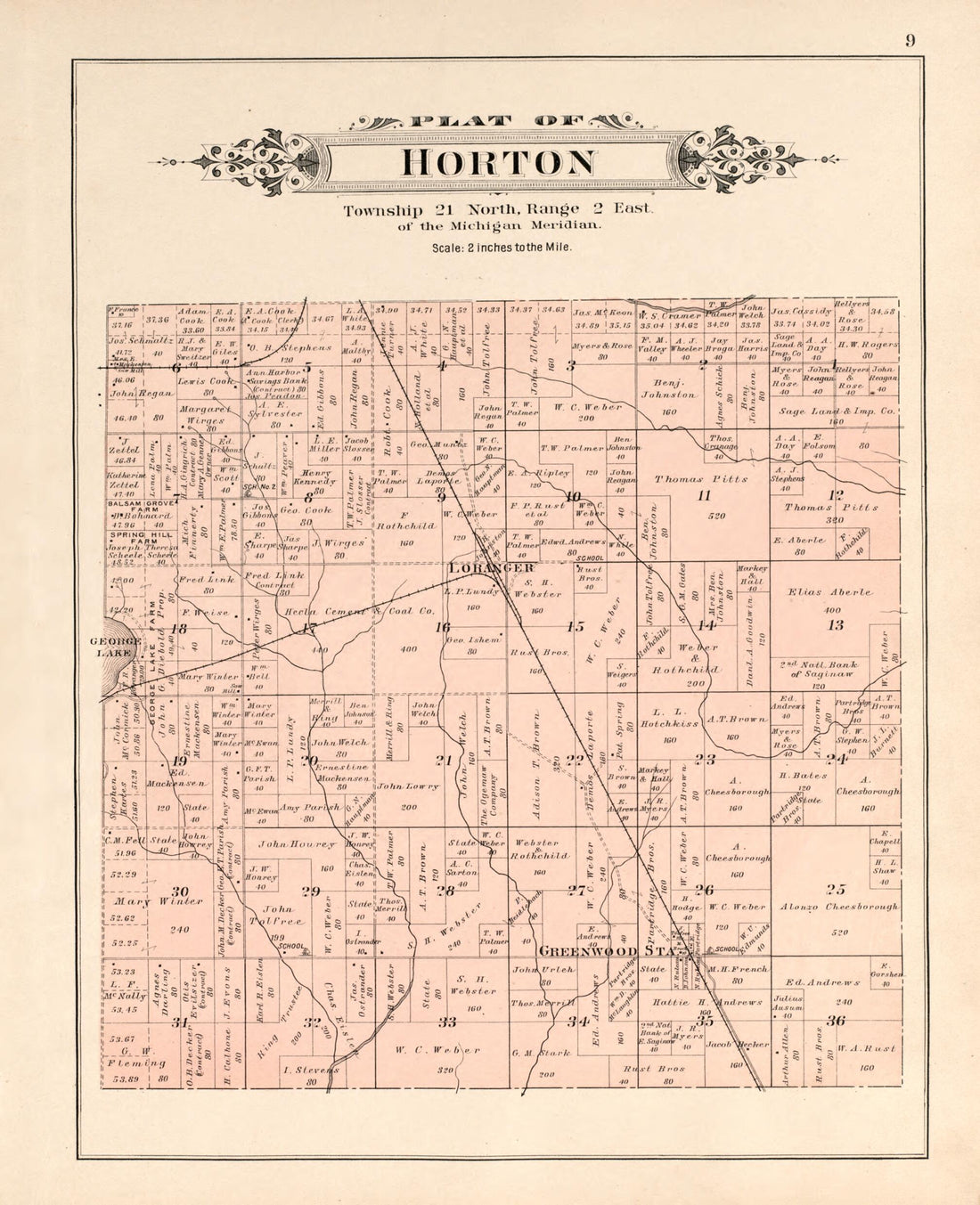 This old map of Horton from Plat Book of Ogemaw County, Michigan from 1903 was created by  P.A. &amp; J.W. Myers (Firm) in 1903