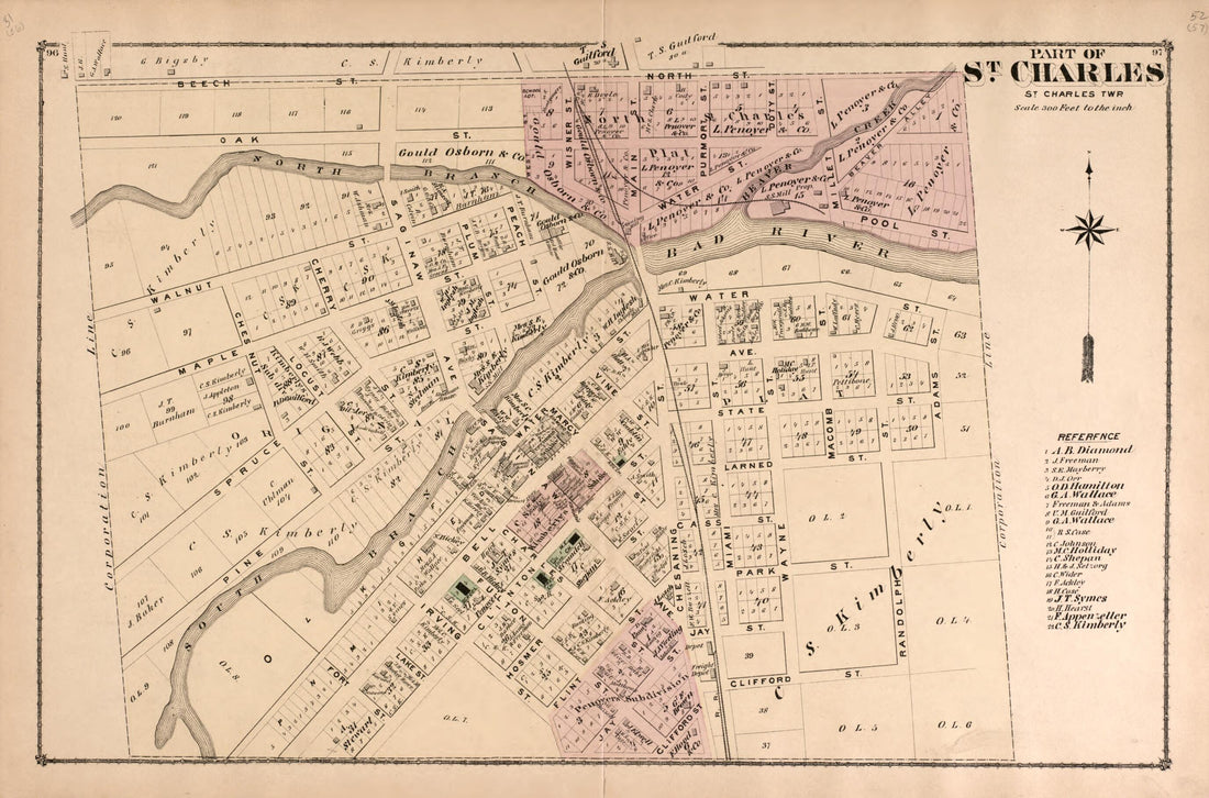 This old map of Part of St. Charles Township from Atlas of Saginaw County, Mich from 1877 was created by Louis E. Neumann in 1877